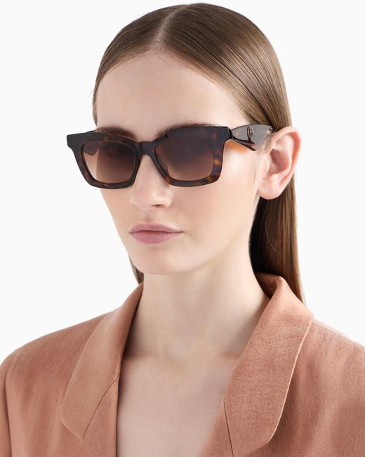 Occhiali Da Sole Donna Forma Cat-Eye di Giorgio Armani in Brown