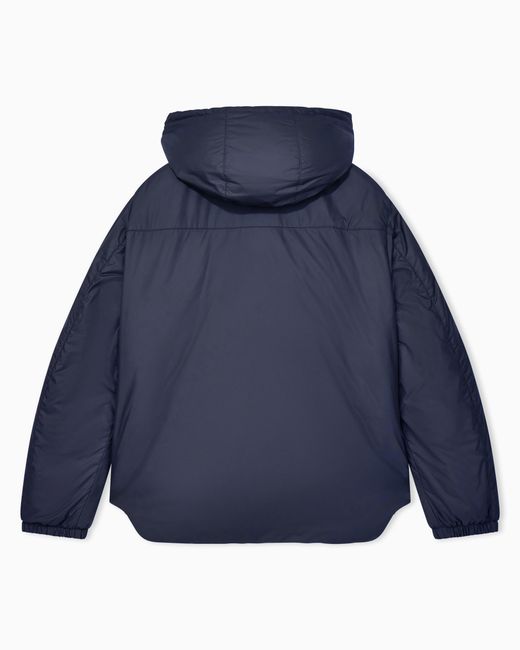 Giorgio Armani Blue Hooded Blouson With Goose-Down Padding for men