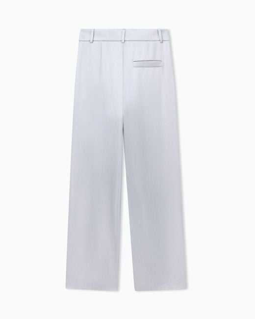Giorgio Armani White Trouser Wide Leg With Two Pleats