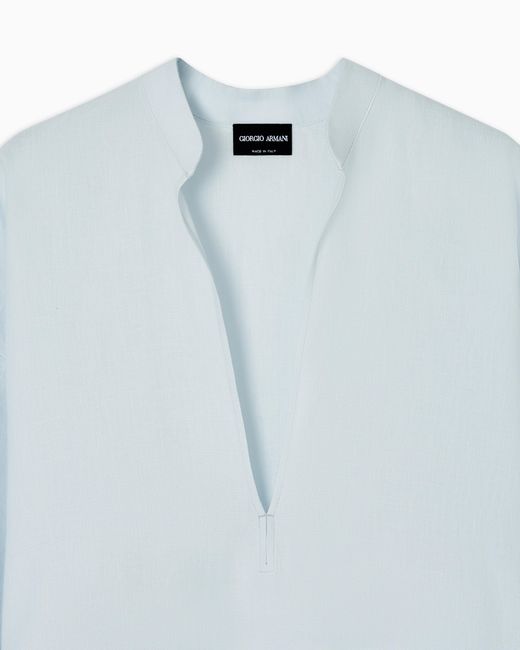 Giorgio Armani Blue Hemp Shirt