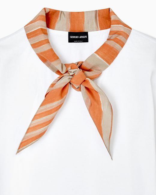 Giorgio Armani White T-Shirt With Scarf