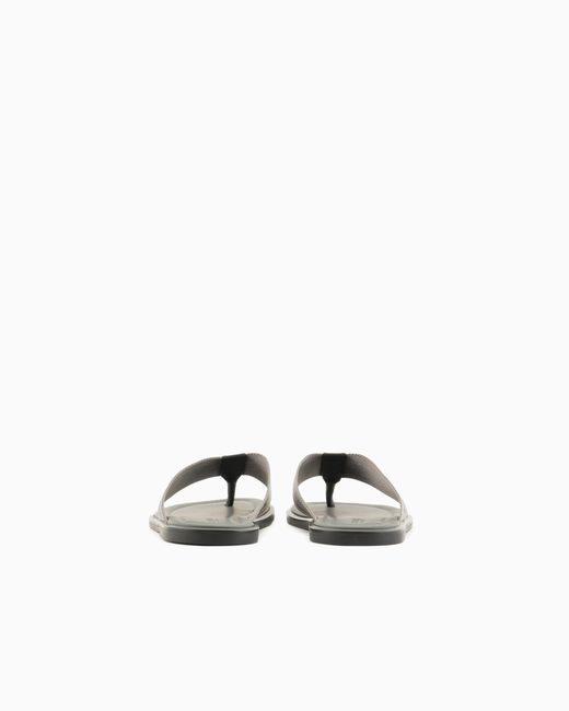 Giorgio Armani White Webbing Thong Sandals for men