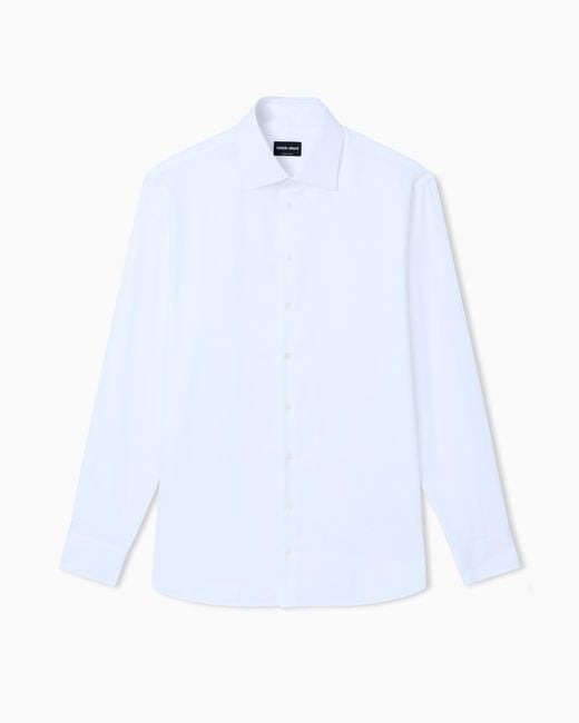 Giorgio Armani White Regular-Fit Luxury Cotton Shirt for men