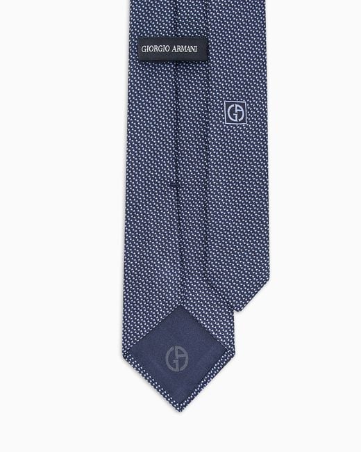 Giorgio Armani Blue Jacquard Silk Tie for men