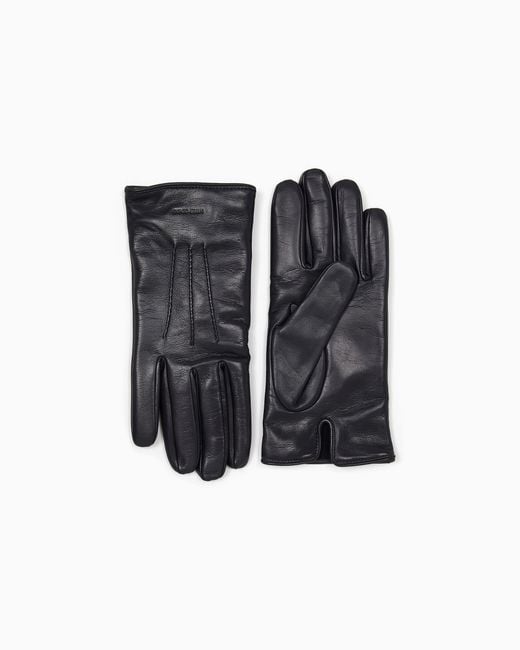 Giorgio Armani Black Nappa Leather Gloves for men