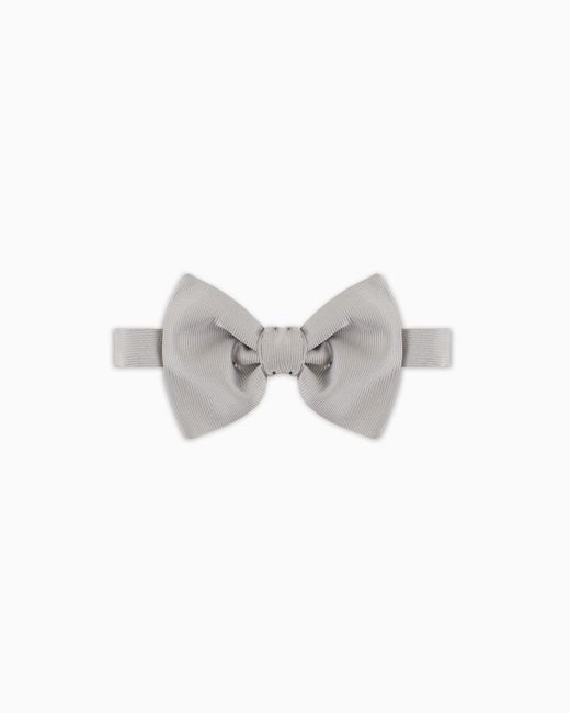 Giorgio Armani White Pure Silk Knotted Bow Tie for men
