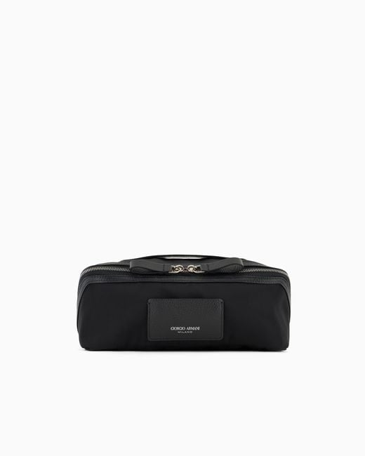 Giorgio Armani Beauty Case Aus Nylon Und Leder in Black für Herren