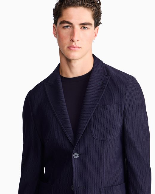 Giorgio Armani Blue Single-Breasted Jacket for men