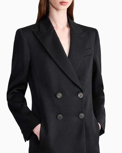 Giorgio Armani Blue Double-Breasted Blazer