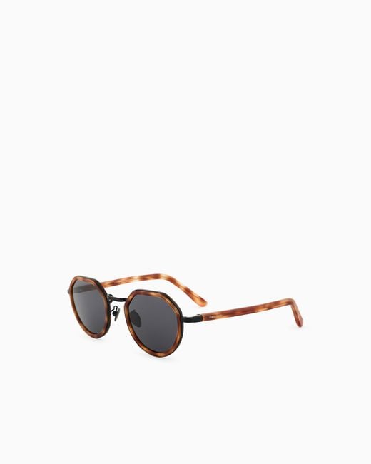 Giorgio Armani White Round Sunglasses for men