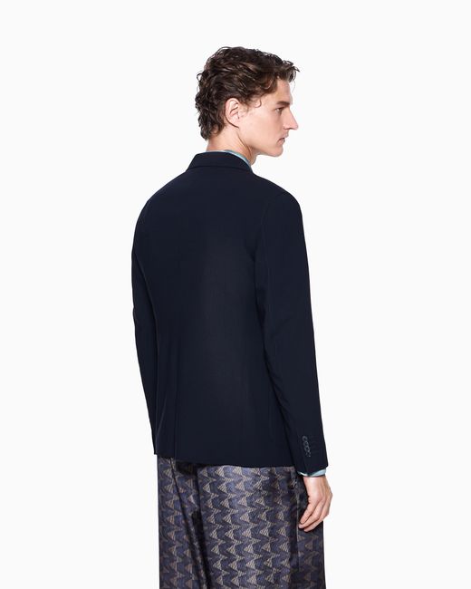 Giorgio Armani Blue Upton Line Single-Breasted Jacket for men
