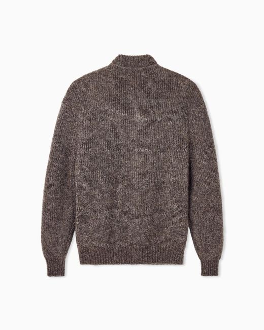 Giorgio Armani Brown Cardigan Regular Fit Mohair Wool for men