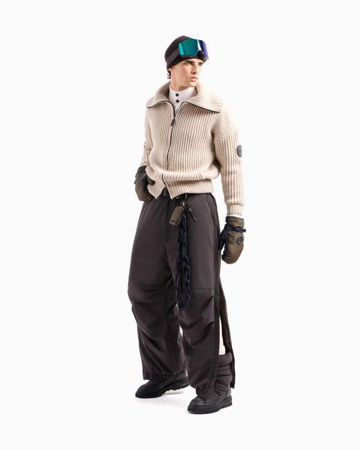 Neve Maglia Con Zip di Giorgio Armani in Natural da Uomo