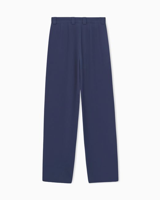 Giorgio Armani Blue Trouser Regular Fit Straight Flat Front