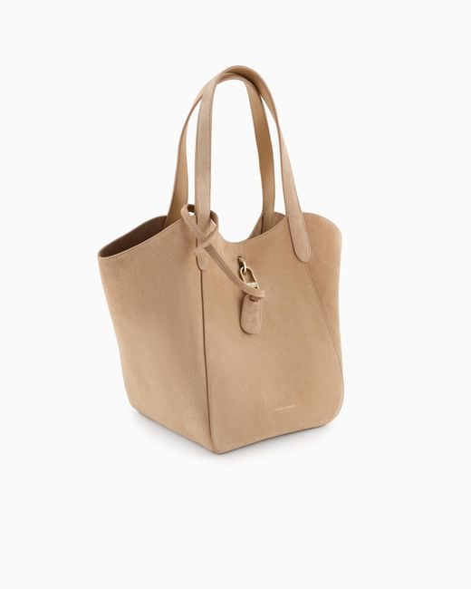 Giorgio Armani Natural Medium Suede Handbag