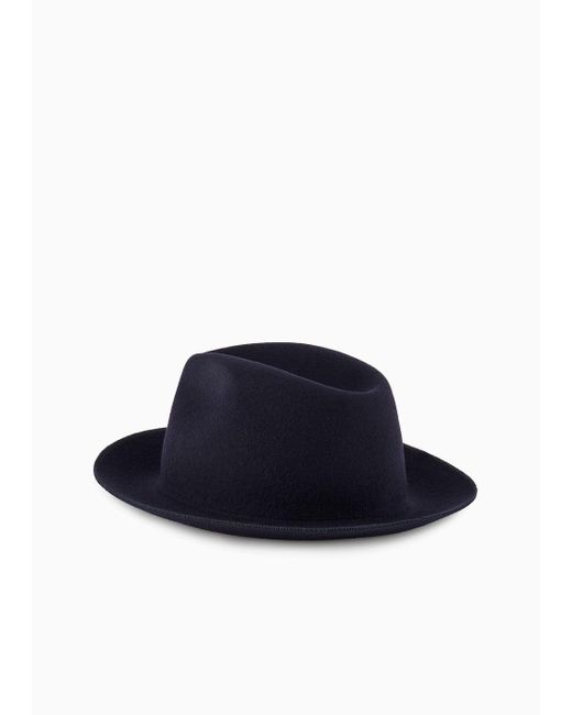 Giorgio Armani Blue Wool Hat for men