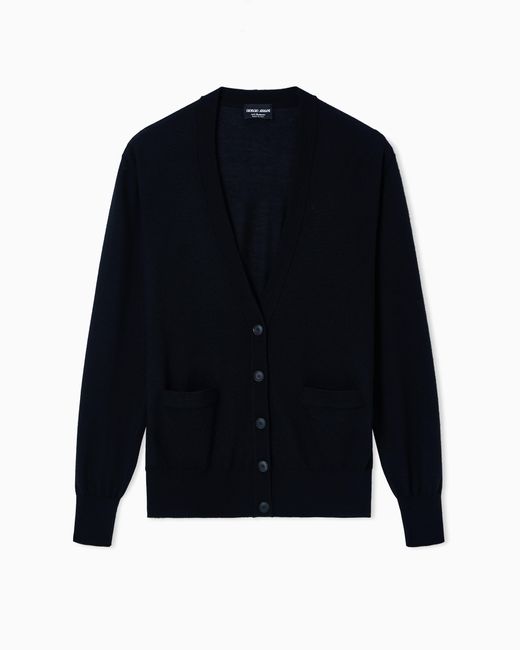Giorgio Armani Blue Pure Cashmere Long Cardigan