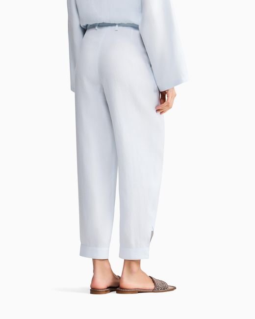 Giorgio Armani Blue Hemp Trousers