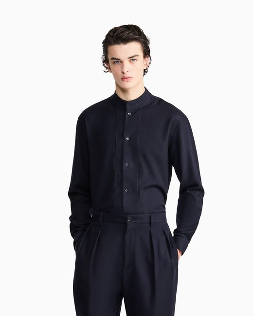 Giorgio Armani Blue For Alanui Pure Virgin Wool Shirt for men