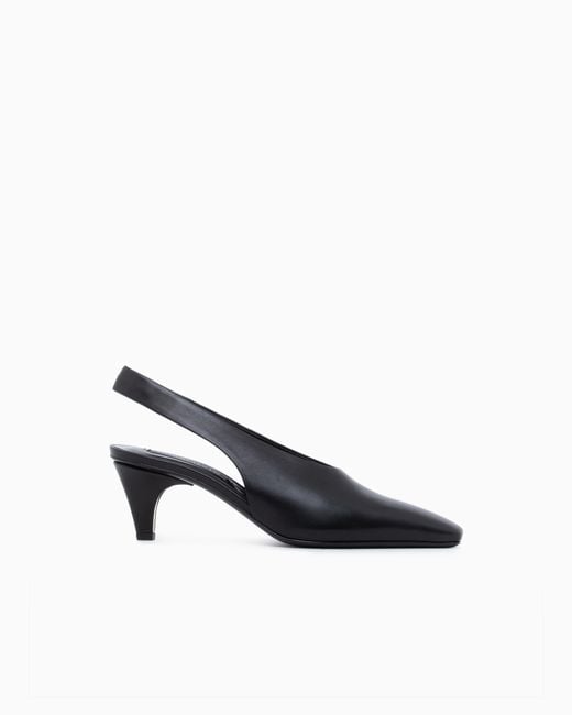Giorgio Armani White Decollete Shoe Leather Lining And Leather Sole