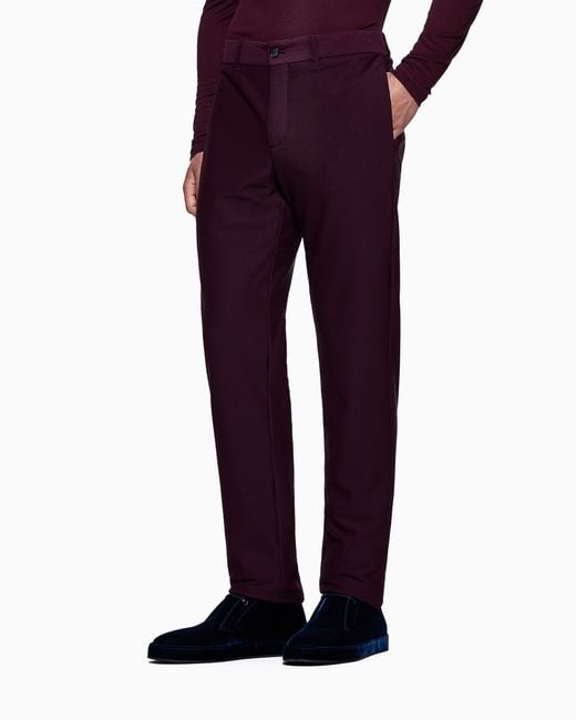 Giorgio Armani Purple Flat Front Trousers for men