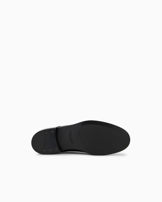 Giorgio Armani Black Leather Derby Shoes for men
