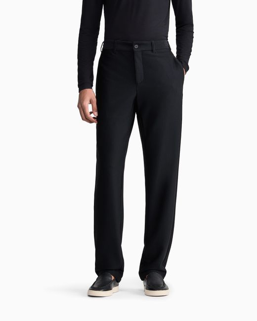 Giorgio Armani Black Flat Front Trousers for men