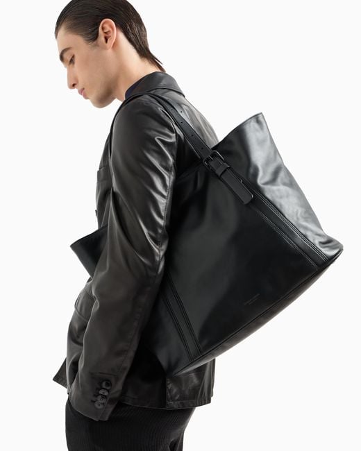 Shopper di Giorgio Armani in Black da Uomo