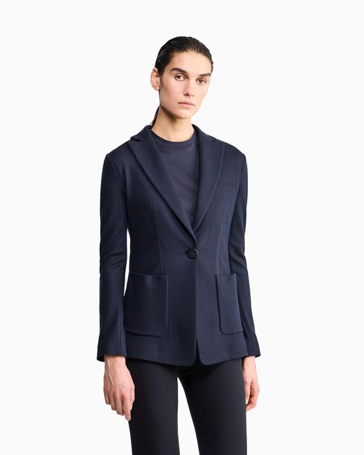 Giorgio Armani Blue Single-Breasted Jacket
