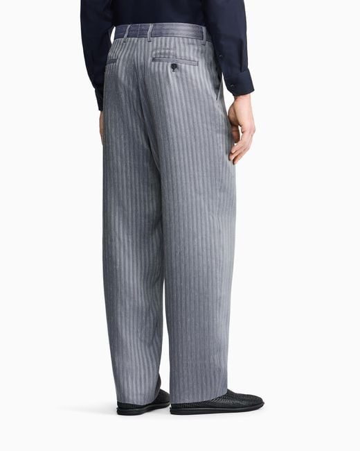 Giorgio Armani Gray Flat-Front Trousers for men