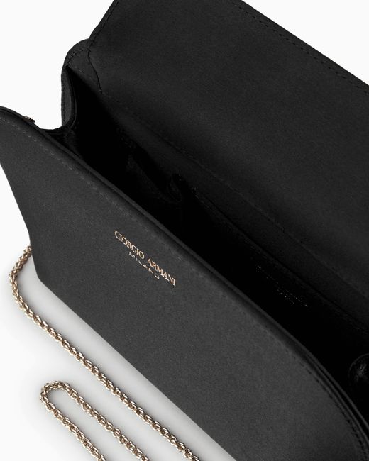 Giorgio Armani Black Satin La Prima Clutch Bag