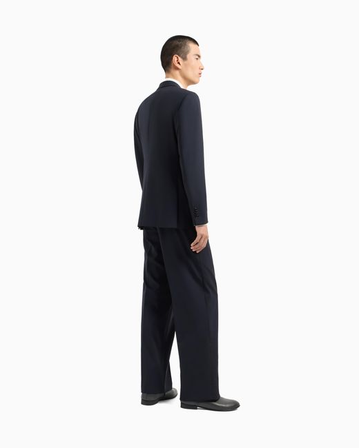 Giorgio Armani Blue Virgin Wool And Cashmere Double-Breasted Royal Line Suit for men