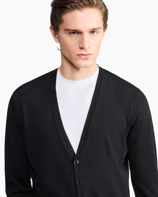 Giorgio Armani Blue Button Cardigan for men