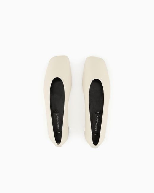 Giorgio Armani White X 10 Corso Como Calfskin Ballerinas