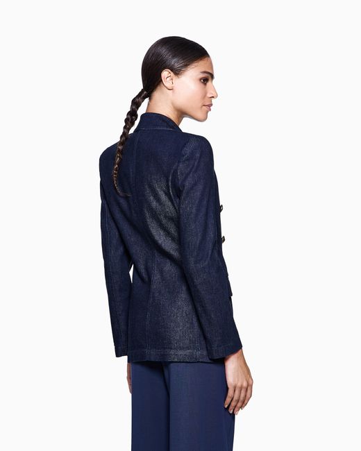 Giorgio Armani Blue Denim Collection Double-Breasted Jacket