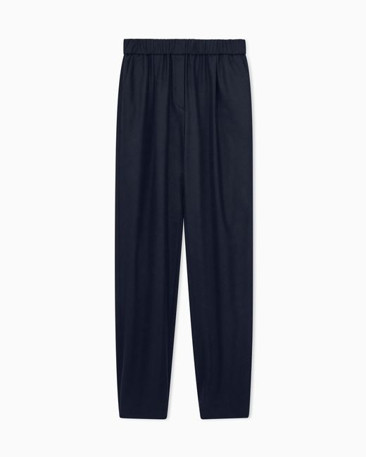 Giorgio Armani Blue Regular Fit Pull-On Trousers