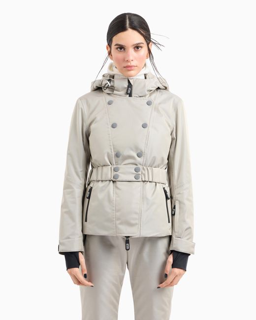 Neve Giacca Da Sci Con Cappuccio di Giorgio Armani in White