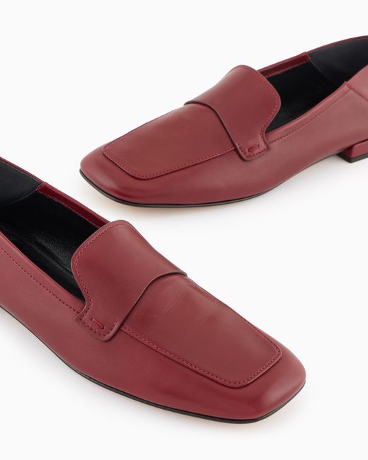 Giorgio Armani Red X 10 Corso Como Mokassins Aus Kalbsleder