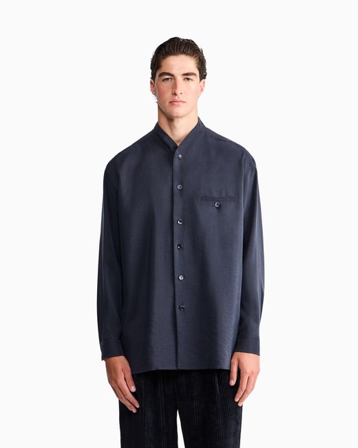 Giorgio Armani Blue V-Neck Shirt for men