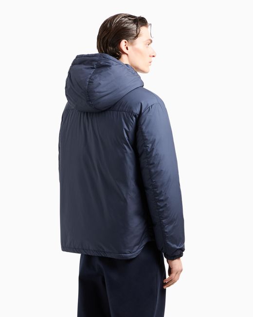 Blouson À Capuche Garni En Plumes D'Oie Asv Giorgio Armani pour homme en coloris Blue