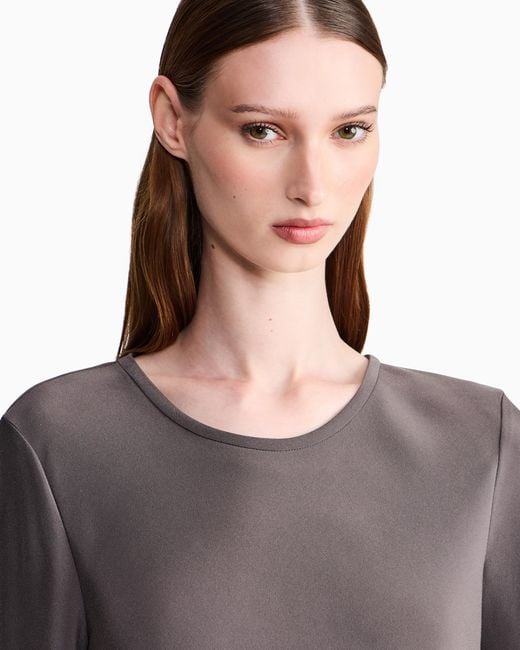 Giorgio Armani Purple Slim-Fit Bias-Cut Blouse