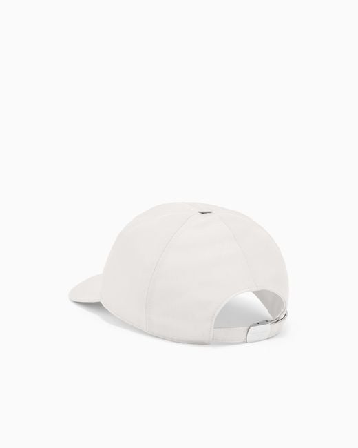 Giorgio Armani White Technical Fabric Baseball Cap With Leather Logo for men