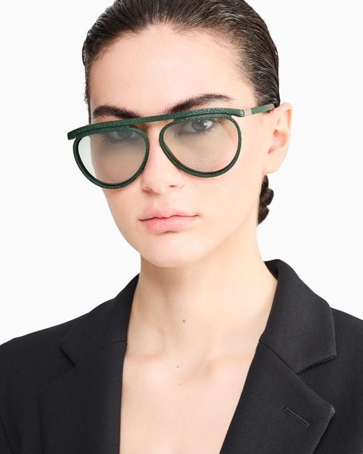 Giorgio Armani White Aviator Sunglasses