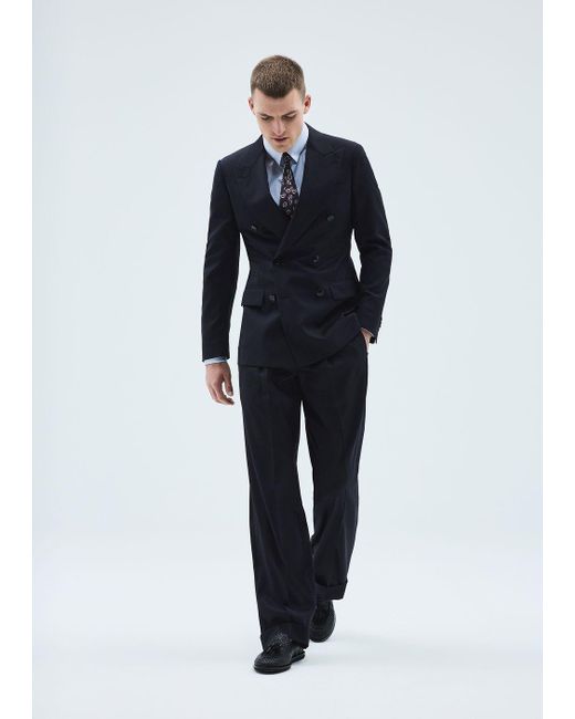 Giorgio Armani Black Virgin-wool Double-breasted Royal Line Suit for men
