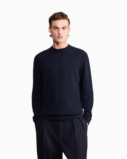 Giorgio Armani Blue For Alanui Cashmere And Silk Crew-Neck Jumper for men