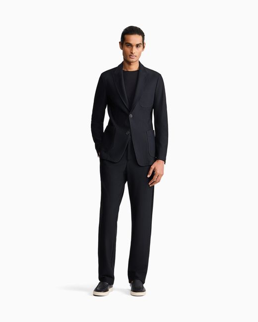Giorgio Armani Blue Long Sleeve Jumper for men