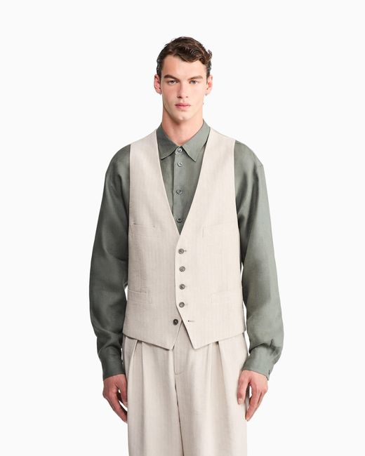 Giorgio Armani White Armani/Archivio Ss1990 Single-Breasted Waistcoat for men