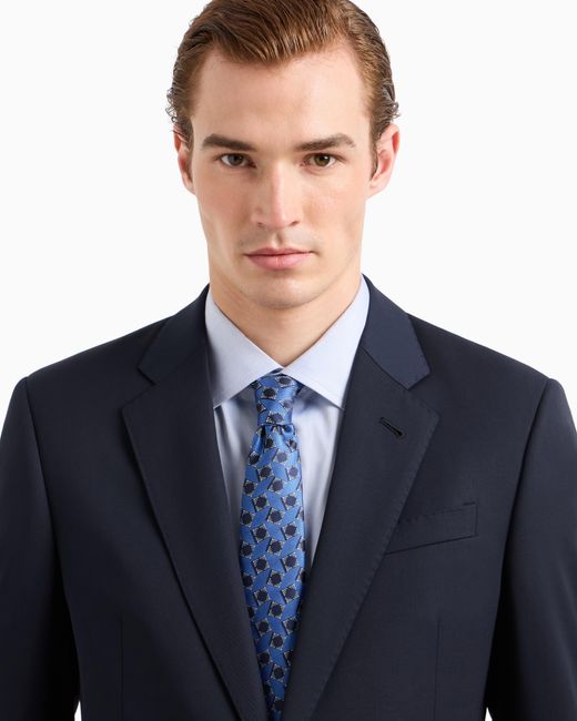 Giorgio Armani Blue Jacquard Silk Tie for men