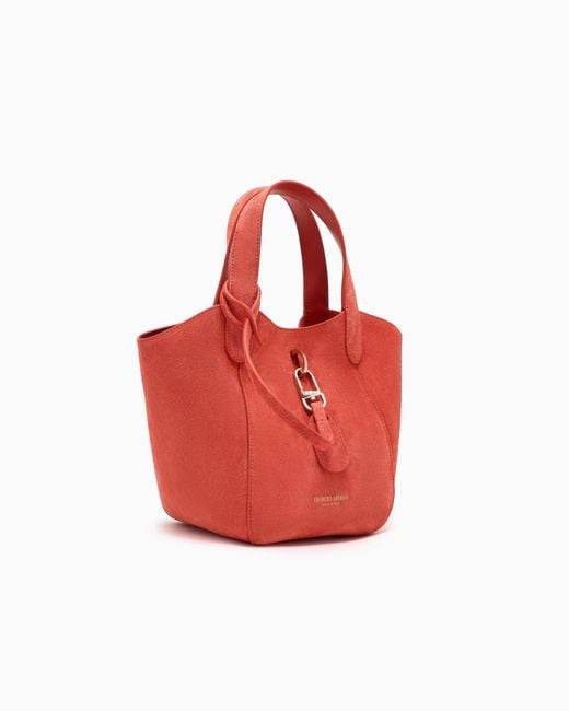 Giorgio Armani Red Small Suede Handbag