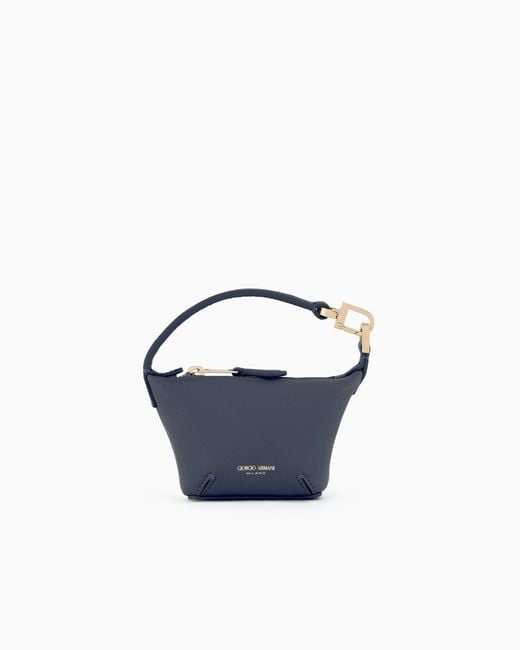 Bolso Hobo La Prima Soft Tamaño Micro De Napa Giorgio Armani de color Blue